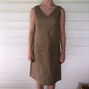 Talbots Gold Metallic Linen Dress 4